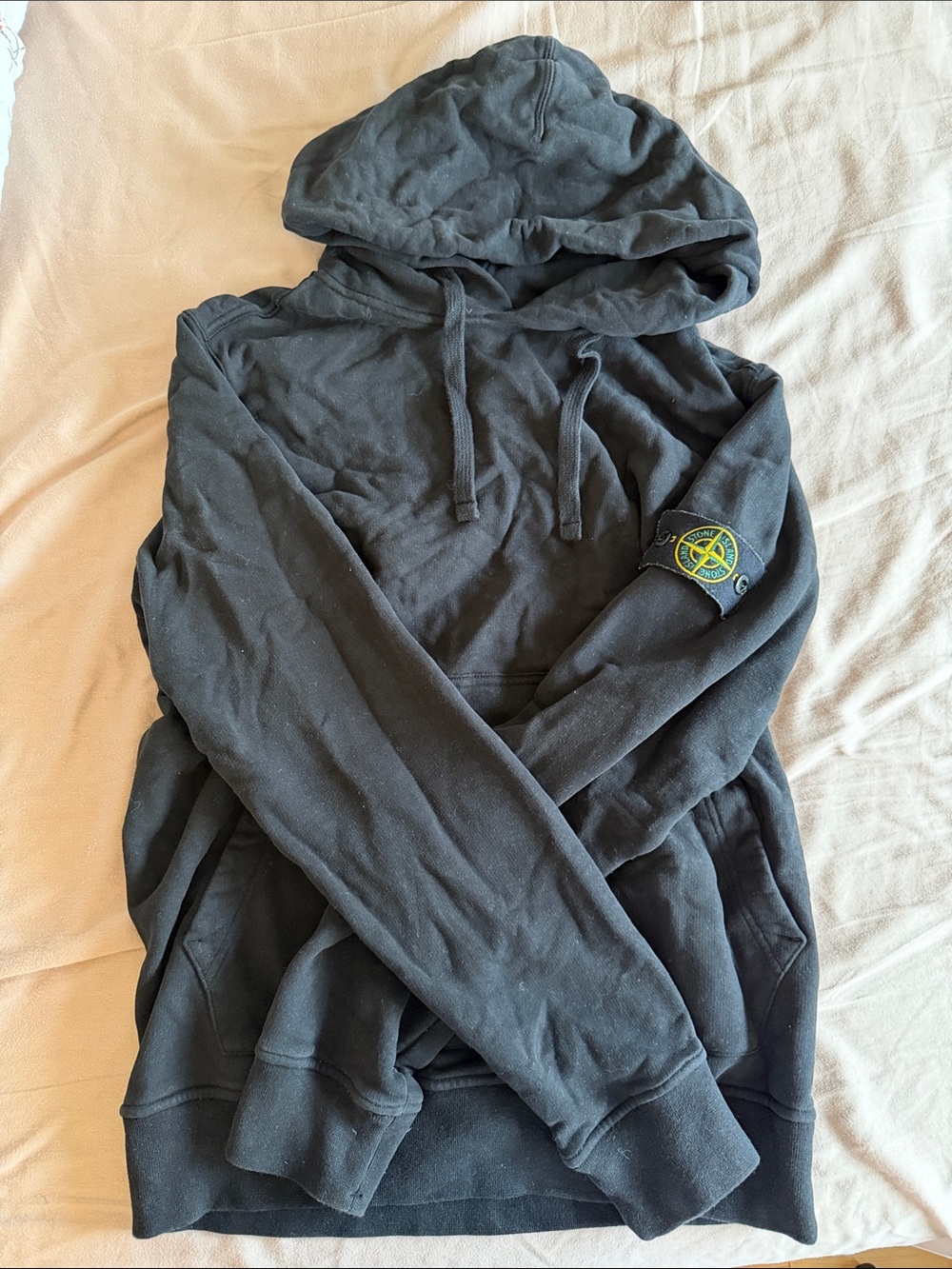 Stone Island Black Pullover Hoodie Size L